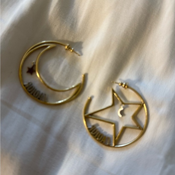 Dior Gold Moon and Star Earrings - Picture 3 of 3